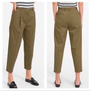 Everlane Slouchy Cotton Chino Pleated Crop Pant 00